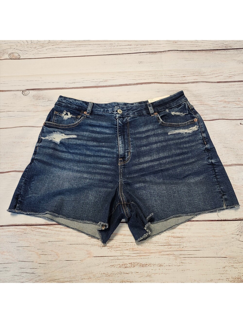 American Eagle Curvy Mom Short Stretch Denim Shorts Blue Size 16 NWT